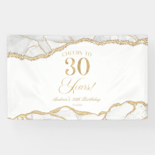 Elegante Weißgold-Achat-30.-Geburtstagsfeier Banner