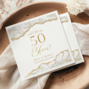 Elegante Weißgold-Achat-50-Jahres-Jubiläumsfeier Serviette