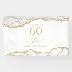 Elegante Weißgold-Achat-60.-Geburtstagsfeier Banner