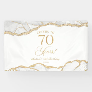 Elegante Weißgold-Achat-70.-Geburtstagsfeier Banner