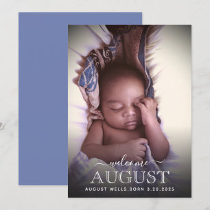 Elegante Welcome Baby Birth Announcement Foto Card