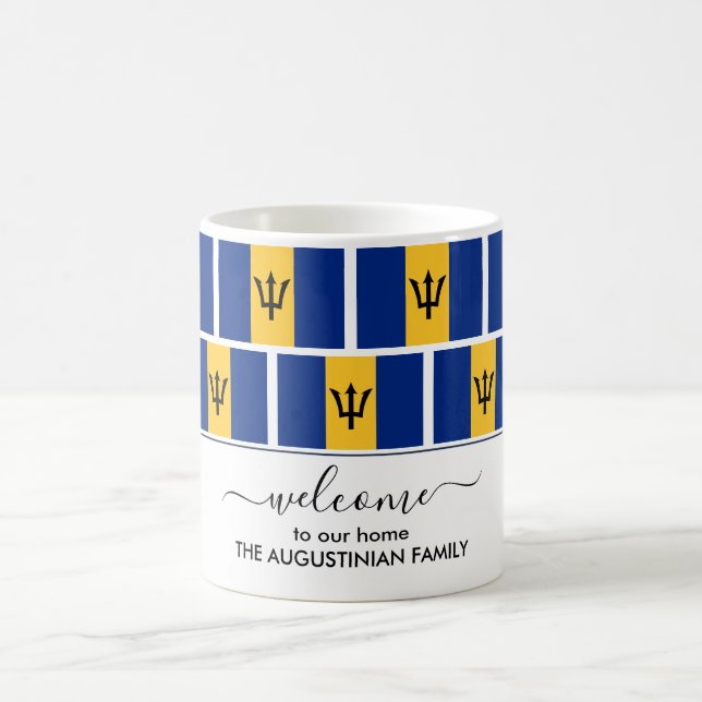 Elegante Welcome BARBADOS FLAG Kaffee Tasse (Mittel)