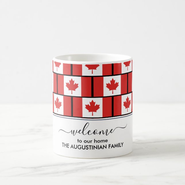Elegante Welcome CANADA FLAG Kaffeetasse (Mittel)