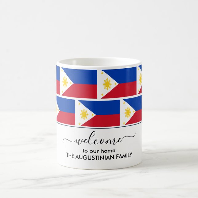 Elegante Welcome PHILIPPINES FLAG Kaffeetasse (Mittel)