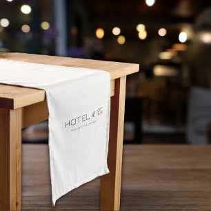 Elegante Werbung für das White Business Logo Großer Tischläufer