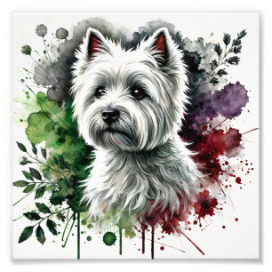 Elegante Westie Watercolor Fotodruck