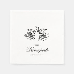 Elegante Whimsical Champagne-Schleifen-Braut-Hochz Serviette