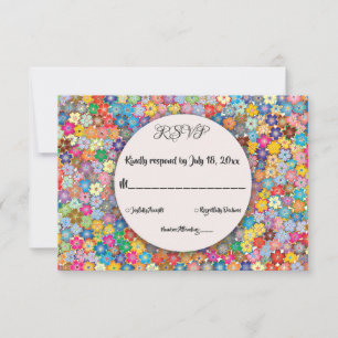 Elegante Whimsical Country Summer Floral Wedding RSVP Karte