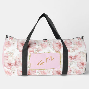 Elegante Whimsical Personalisiert Coquette Bow Gro Duffle Bag