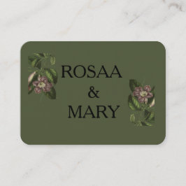 Elegante Whimsical Pink & Green Business Card Visitenkarte