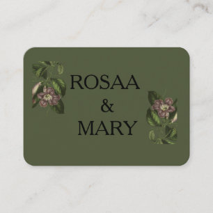 Elegante Whimsical Pink & Green Business Card Visitenkarte