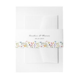 Elegante Whimsical Wildblume Script Garden Wedding Einladungsbanderole