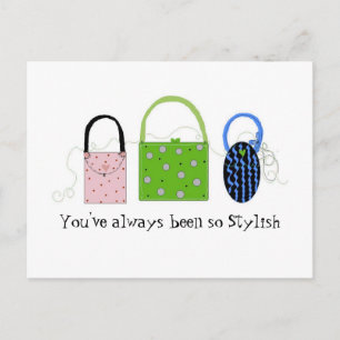 Elegante Whimsische Handtaschen Postkarte