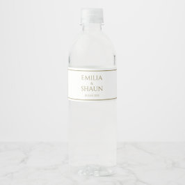 Elegante White and Gold Flaschen Labels Wasserflaschenetikett
