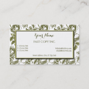 Elegante White and Gold Rose Custom Business Cards Visitenkarte