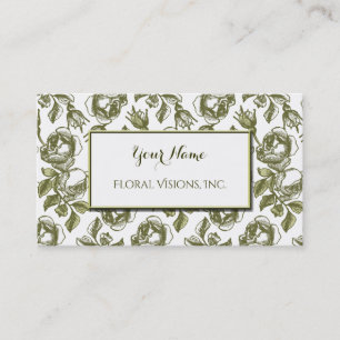 Elegante White and Gold Rose Custom Business Cards Visitenkarte