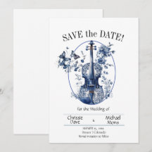 Elegante White & Blue Violin Hochzeit