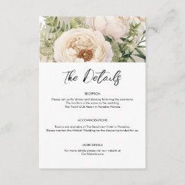 Elegante White Blume Bouquet Begleitkarte