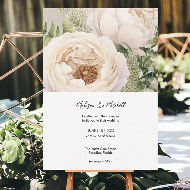 Elegante White Blume Bouquet Einladung (Von Creator hochgeladen)