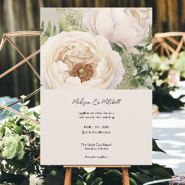 Elegante White Blume Bouquet Einladung