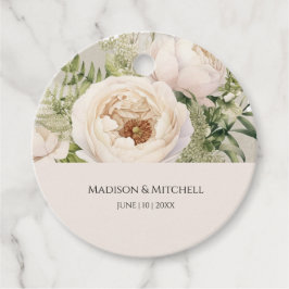 Elegante White Blume Bouquet Geschenkanhänger