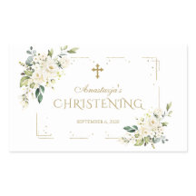 Elegante White Blume Gold Confetti Christening