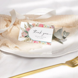 Elegante White Bohemisch Floral Dankeschön Karte