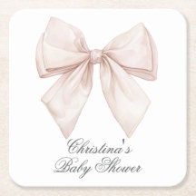 Elegante White Bow Baby Shower