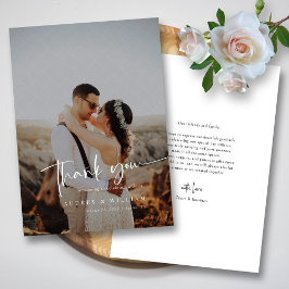 Elegante White Brick Overlay Moderne Kalligraphie Dankeskarte