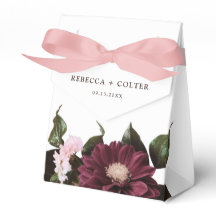 Elegante White Burgundy Floral Wedding