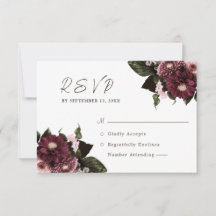 Elegante White Burgundy Floral Wedding