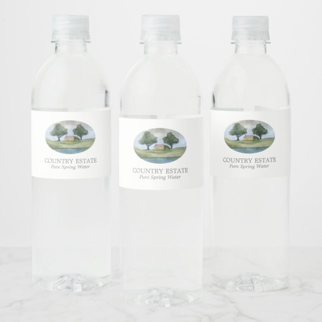 Elegante White Business Company mit Wasserzeichen Wasserflaschenetikett (Flaschen)