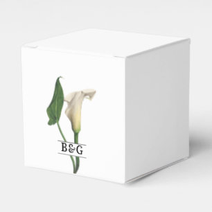 Elegante White Calla Lily Grüne Botanische Hochzei Geschenkschachtel