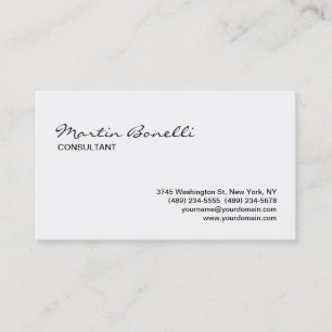 Elegante White Calligraphic Standard Business Card Visitenkarte