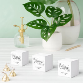Elegante White Calligraphy Wedding Geschenkschachtel