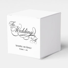 Elegante White Calligraphy Wedding Geschenkschachtel