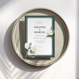 Elegante White Camellia Einladung zur Hochzeit