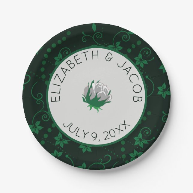 Elegante White Camellia Wedding Pappteller (Vorderseite)