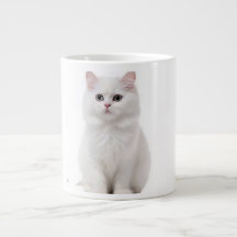Elegante White Cat Keramik Tasse