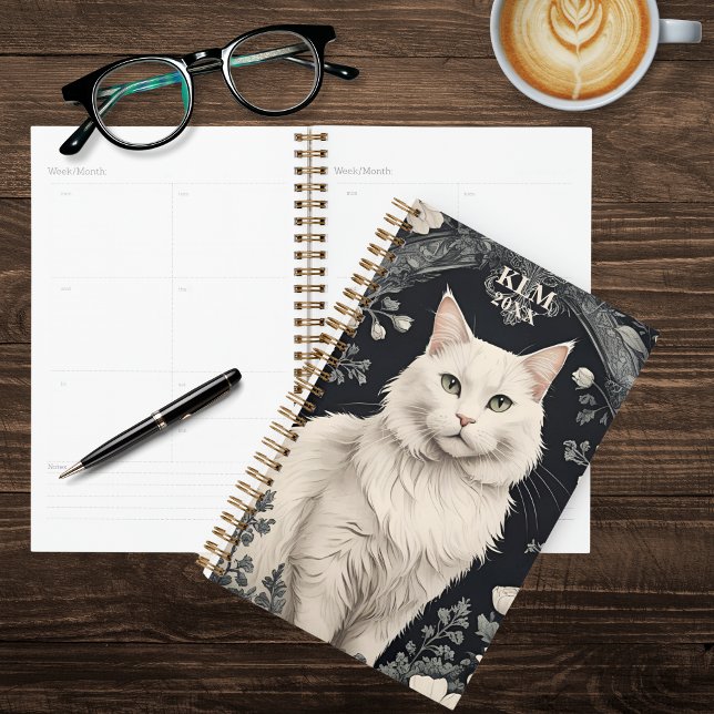 Elegante White Cat Planer (Von Creator hochgeladen)