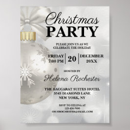 Elegante White Christmas Holiday Party Poster