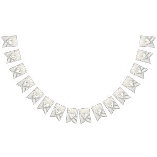 Elegante White Cream Heart Bunting Flag Wimpelkette