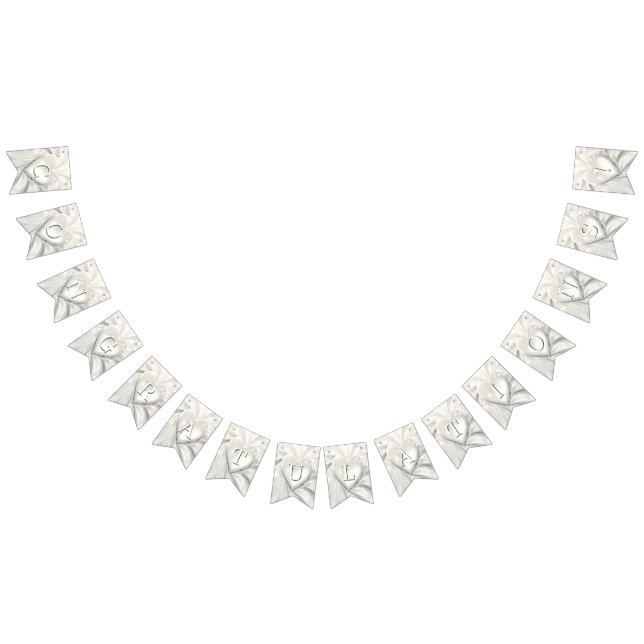 Elegante White Cream Heart Bunting Flag Wimpelkette (Alle)