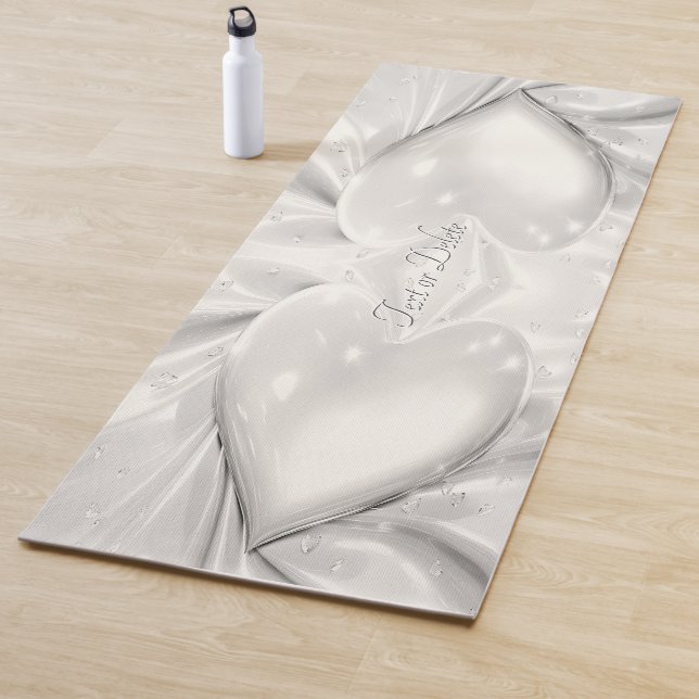 Elegante White Cream Heart Yoga Mat Yogamatte (Beispiel)