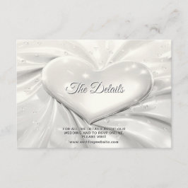 Elegante White Cream Herz - Detail-Abschlusskarte Begleitkarte