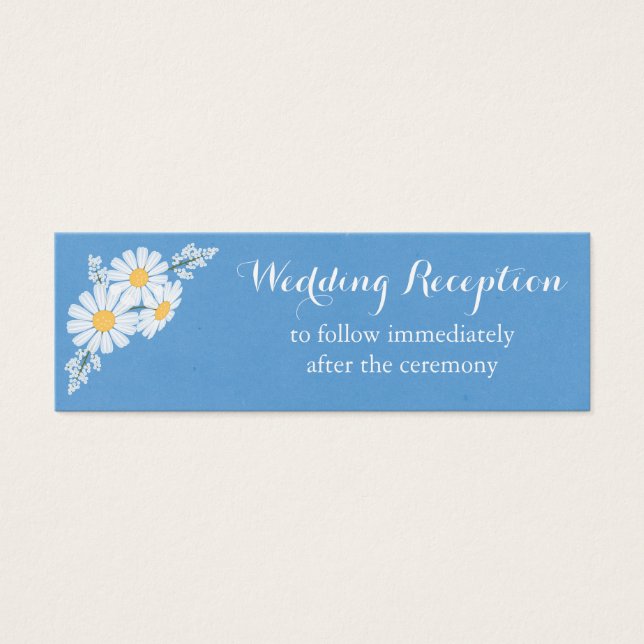 Elegante White Daisies Blue Wedding Reception (Vorderseite)