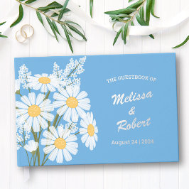 Elegante White Daisies Rustic Wedding Foil Gästebuch