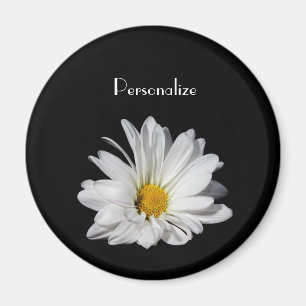 Elegante White Daisy Blume mit Namen Magnet