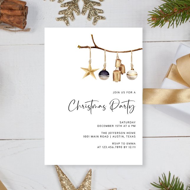 Elegante White Family Weihnachten-Party Einladung (Personalized Elegant White Family Christmas Party Invitation)