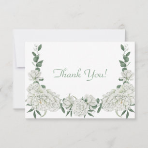 Elegante White Floral Bouquet Flat Mitteilungskarte